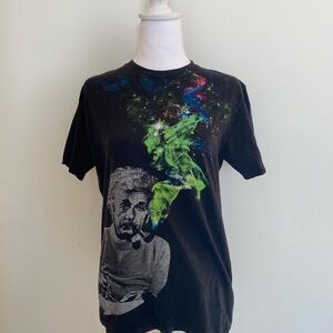 Albert Einstein Graphic T-Shirt - Unisex Medium – Black 100% Cotton Art Tee